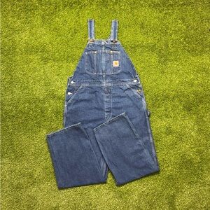 Vintage Carhartt Denim Bib Overalls Men’s 40x30 Workwear Farm Ranch Streetwear